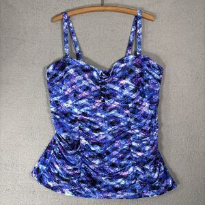 Torrid Women’s Bathing Suit Top Size L Cosmic Space Tankini Tummy Control Adjust